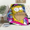 Funny Cartoon T-The S-Simpsonss Blanket Blanket for Couch Sofa Travel Home Hiking Picni Bed Beding Flannel Blanket Birthday Gift