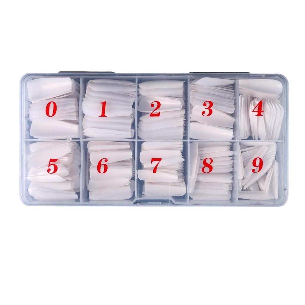 Korean Standard Clear French Nail Tips for Beginner Practice - Full & Half Cover, 500 Pieces