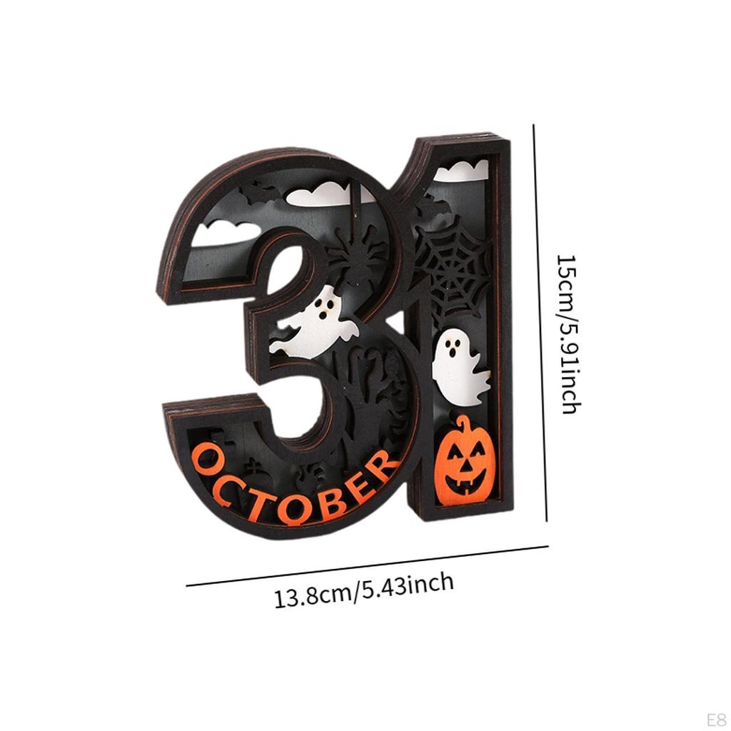 Halloween Wood Decor Decoration Tabletop Sculpture Statue for Bedside Table