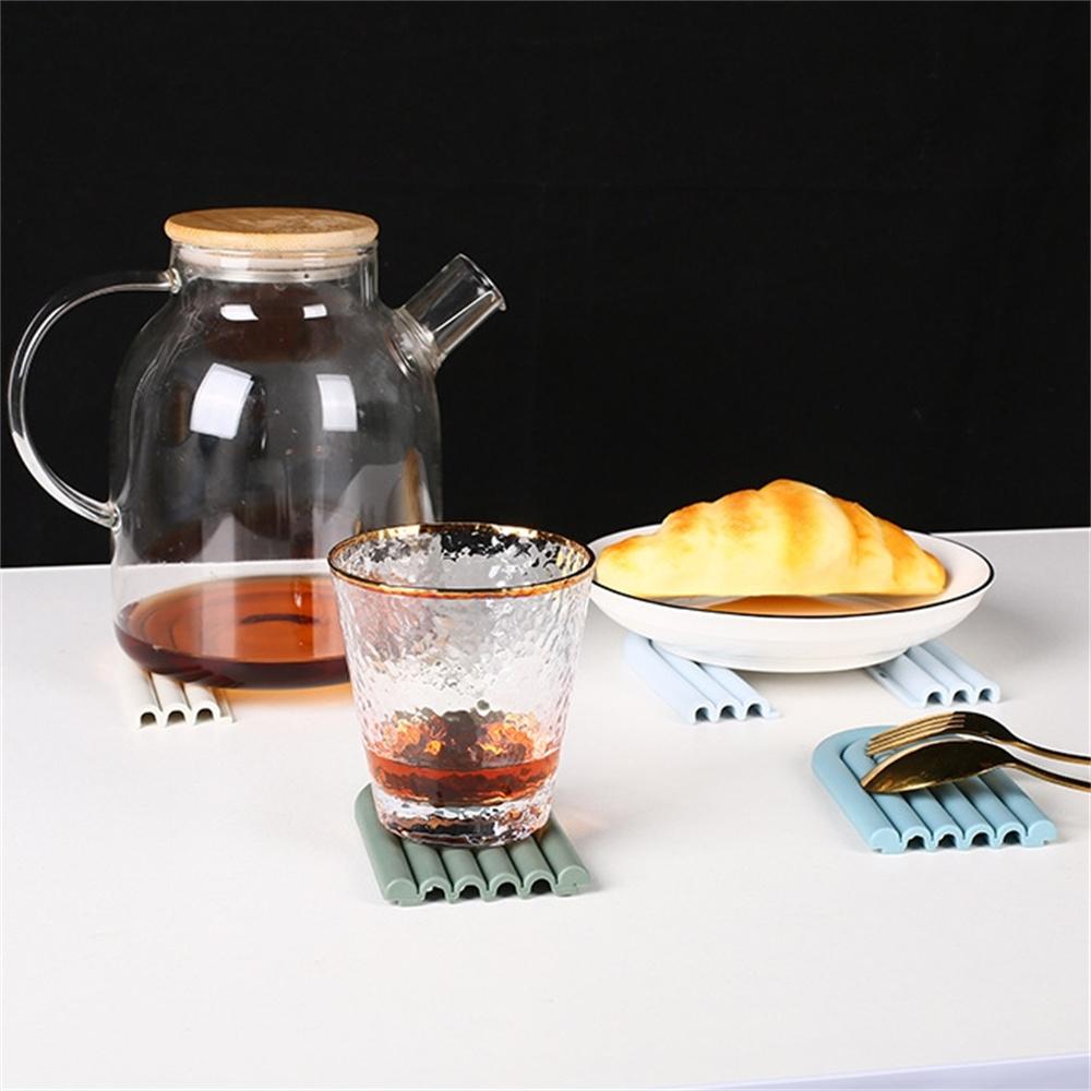 Kitchen Heat-resistant Table Ddecoration and Accessories Home Rainbow Silicone Table Mat Removable Washsble Table Placemats