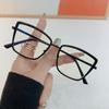 Korean Women Fashionable Oversized Eyeglasses Frame Anti Blue Light Glasses Myopia Glasses Frame Flat Lens Men Gafas