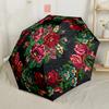 Colorful Peony Bouquet Compact Travel Automatic Umbrella Compact 8-Rib Design Sturdy Construction All-Season Use Outdoor Accessory Wedding Gift