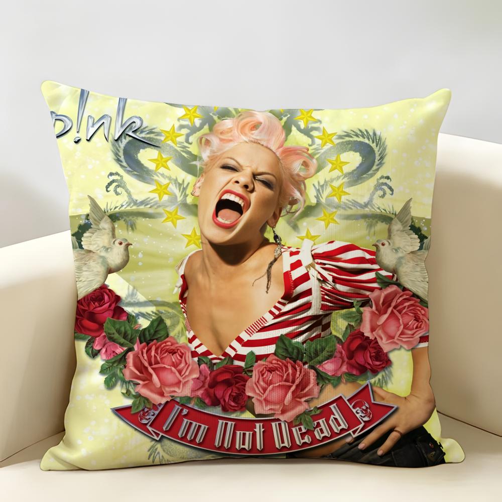 PPInk AAlecia Moore Cushion Cover Natural Linen Organic Fabric DoubleSided Printing Room Sofa Decor Pillow Case