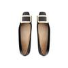 Upgraded cowhide version~ Square buckle single shoes femininity square head thick heel patent leather commuting flats women