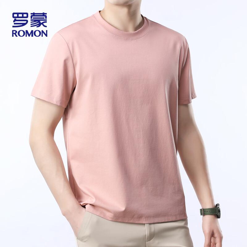 ROMON Men's Loose Fit Combed Cotton Short Sleeve T-Shirt