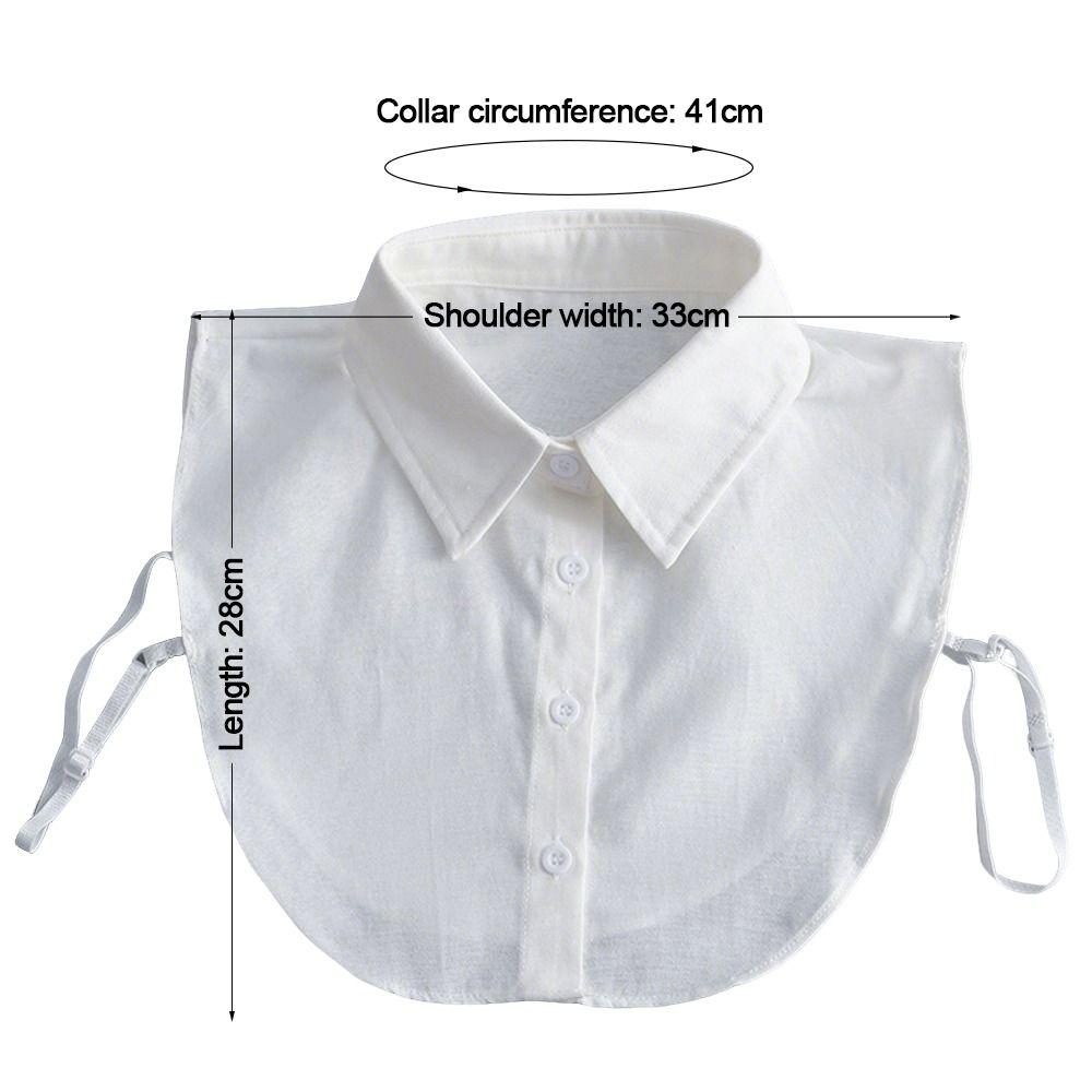 Women Clothes Accessories Detachable Fake Collar Cotton Solid Color Neckline False Collar