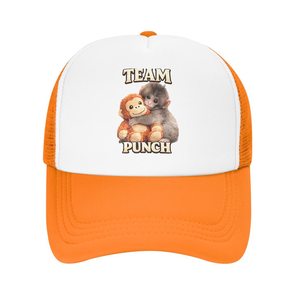 Punch Monkey Lustiges Tier Sonnenhüte y2k Cool Unisex Erwachsenen Netz Truckerhut Heißer Verkauf Benutzerdefiniertes Logo Kpop Rock Baseballkappe Geschenkidee