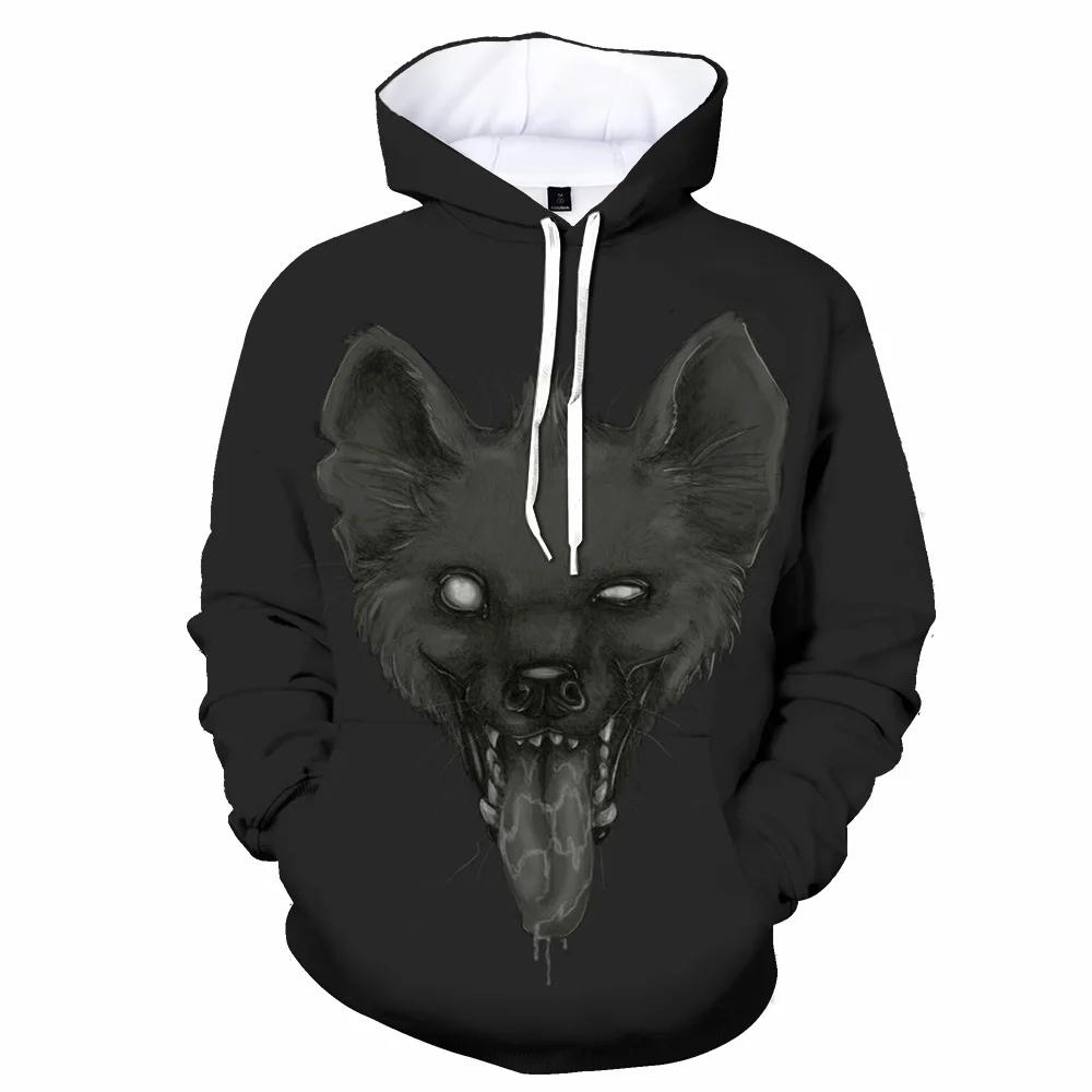 Felpa con cappuccio Hip Hop Stampa 3D Motivo Animale Invernale Bestia Uomo Donna Streetwear Felpa con cappuccio Giubbotti Ragazzi Ragazze Junior