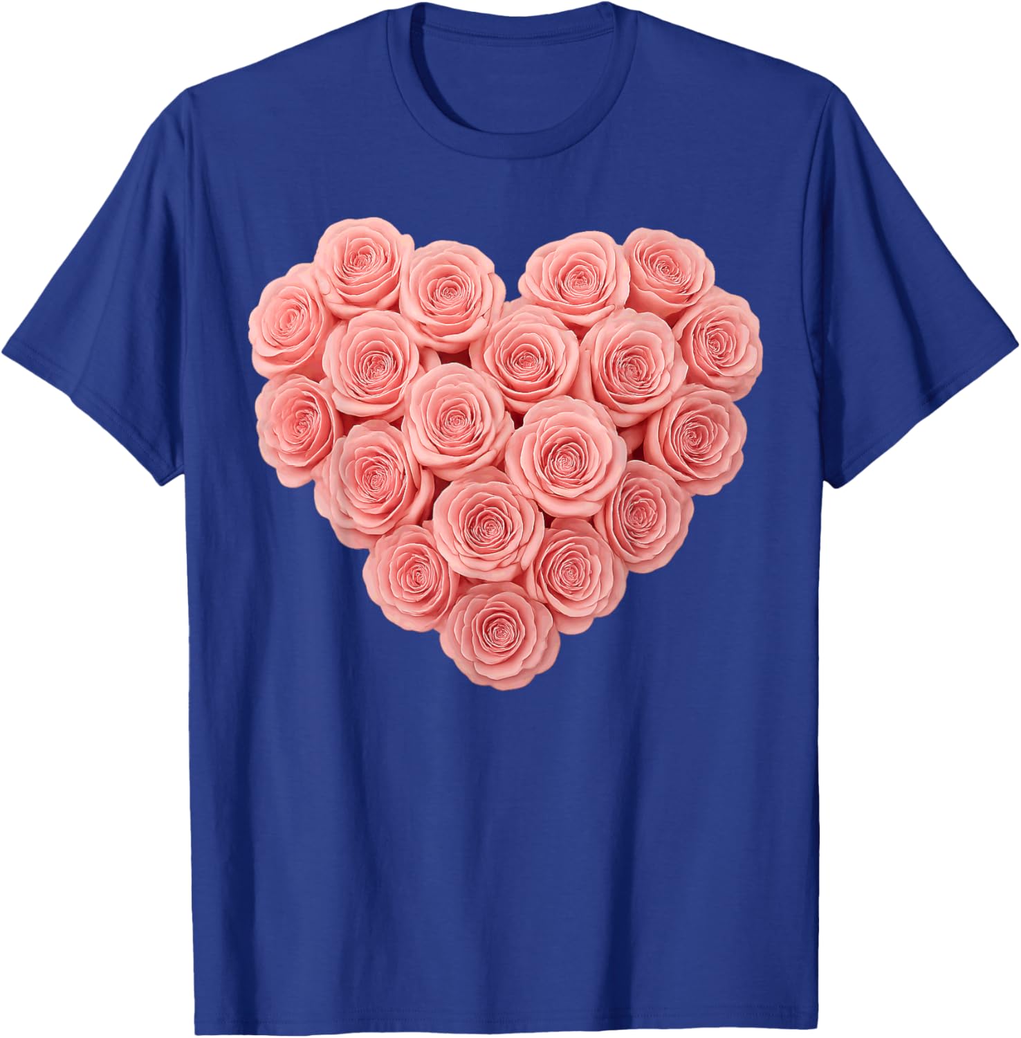 

Romantic Heart Shaped Pink Roses Floral Graphic Tee Men s Casual Short Sleeve T-Shirt 4XL
