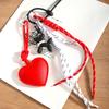 Fashion Peach Heart Bag Pendant Pendant Temperament Hand-woven Miu Series New Red Leather Love Bag Hanging Batch