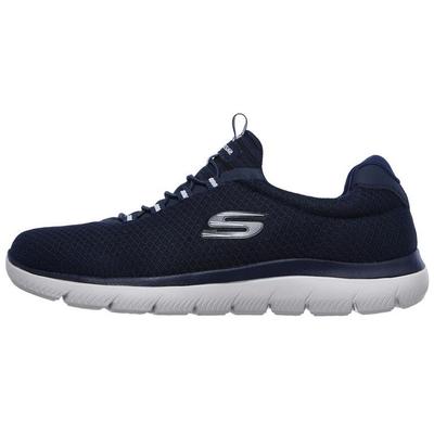 Tênis Casuais Masculinos Simples Leves Absorventes de Choque Duráveis de Cano Baixo com Tecido de Malha Azul 52811-NVY