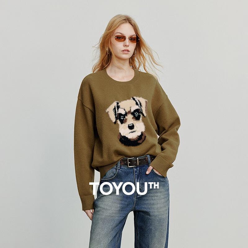 

Chuyu Women s Playful Dog Head Knit Sweater S