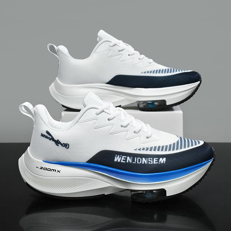 

Осень новые дышащие спортивные мужские кроссовки с воздушной подушкой модная трендовая обувь мужские кроссовки 45 белый