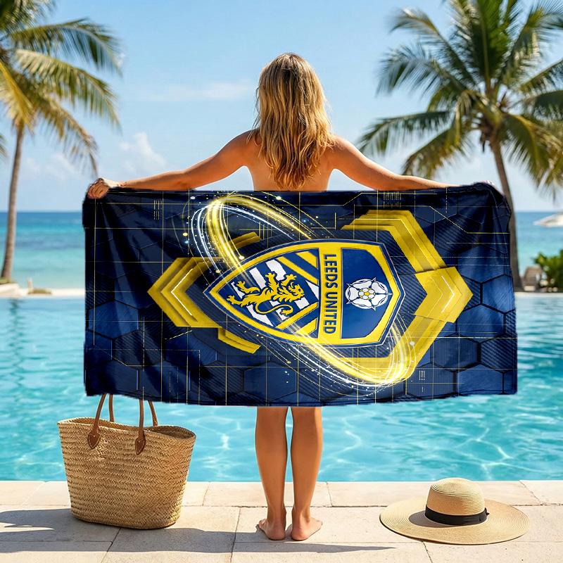 Asciugamano da Spiaggia Leeds United Football Morbido Microfibra Asciugamano Estivo Asciugatura Rapida Assorbente per Spiaggia Piscina Viaggio