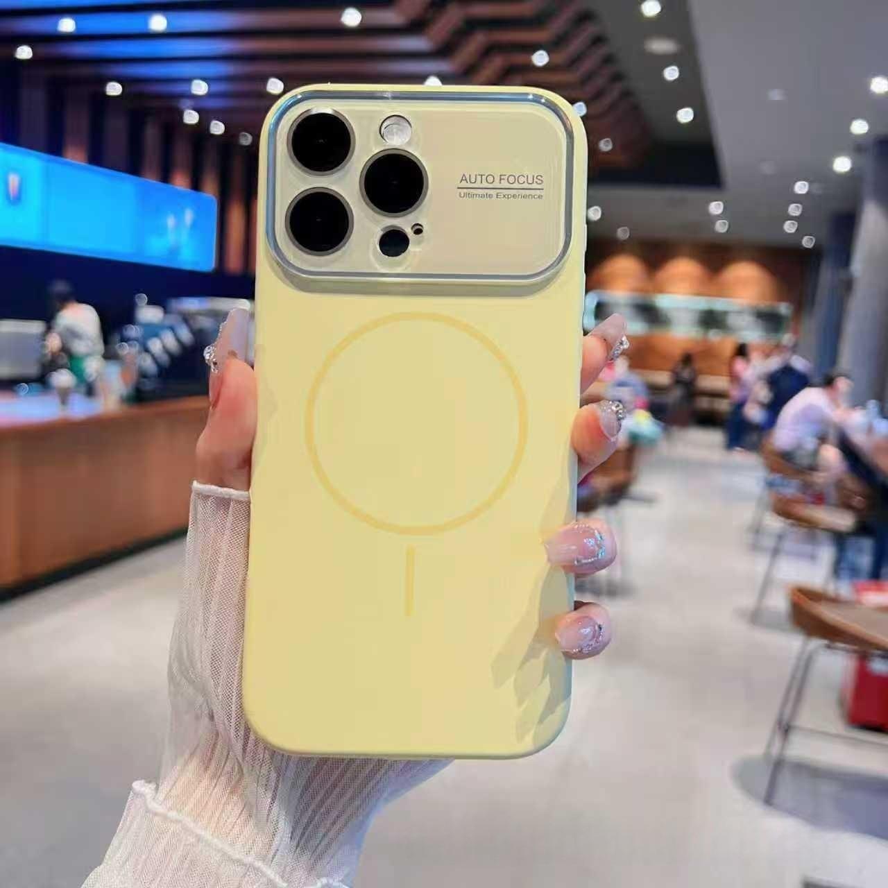 

Magnetic Liquid Silicone Solid Color Soft Protective Case for Apple 17 & iPhone 16 with Large Window iPhone 17 Pro