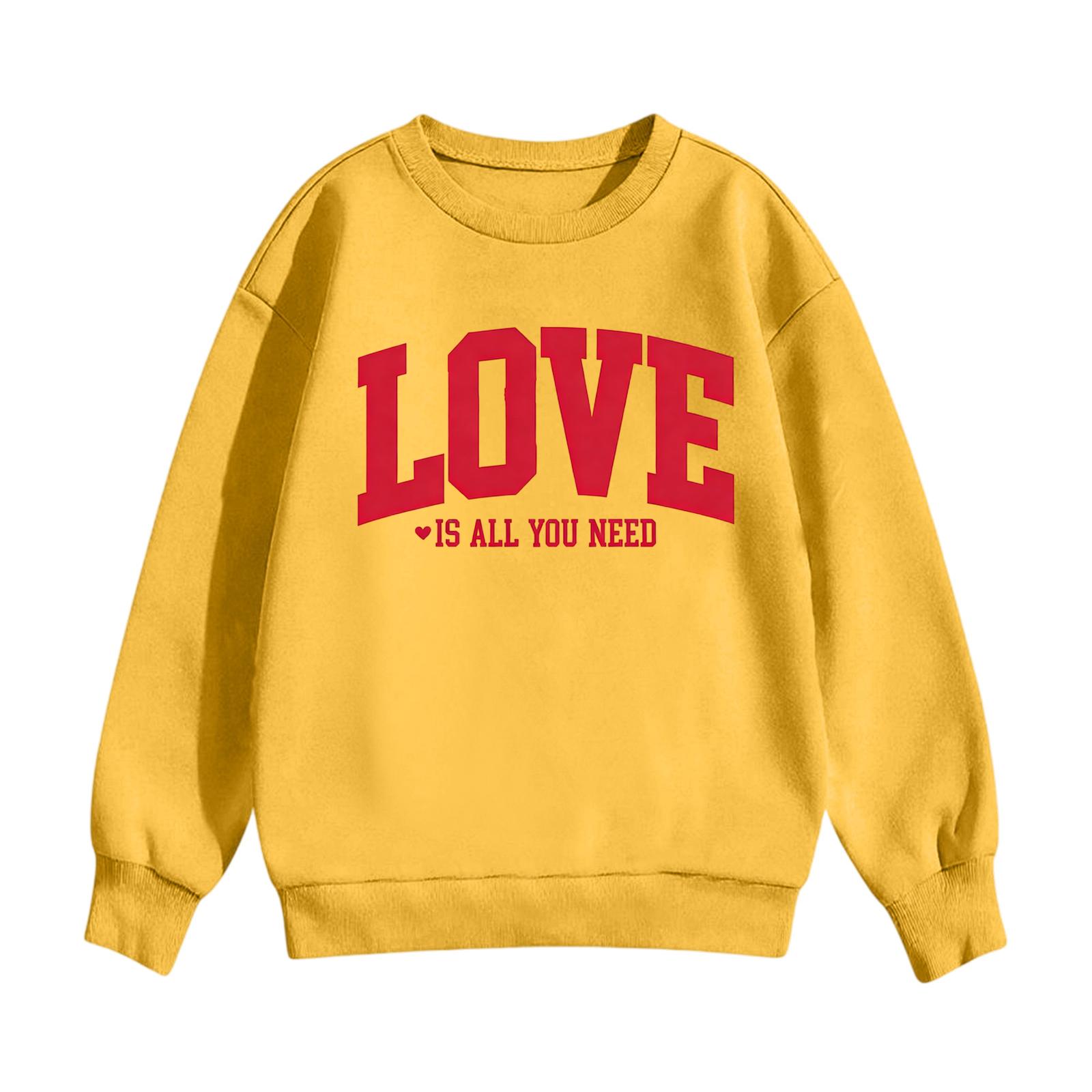 

Children s Casual Round Neck Printed Pullover Long-sleeved Hooded Sweatshirt Top 160 жёлтый