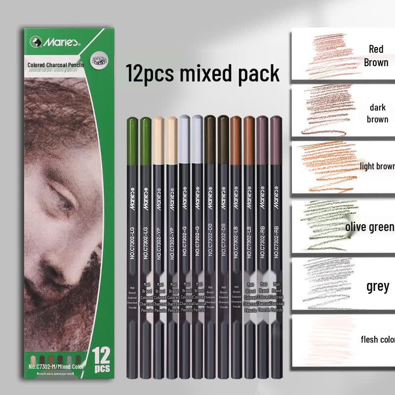 Maries Colored Charcoal Pencils Set