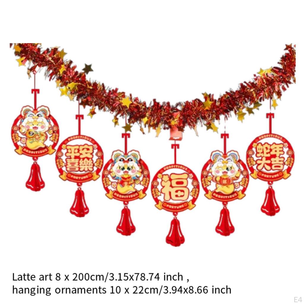 Chinese Year Banner Charm Tassel Backdrop Traditional Hanging Garland Lunar