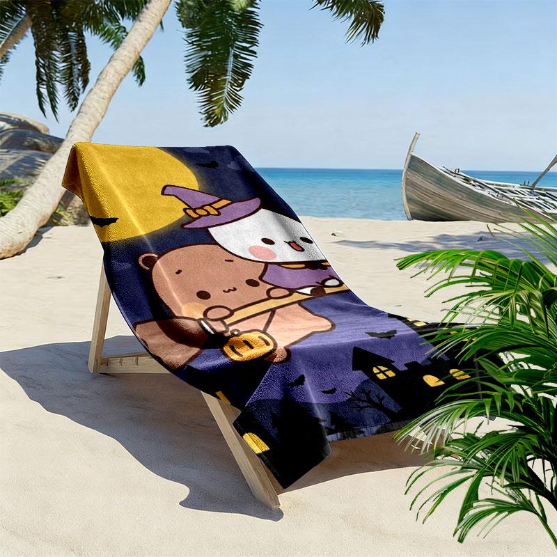 Bear Panda Love Print Beach Towel Large Soft Quick Dry Towel For Beach Camping Swimming