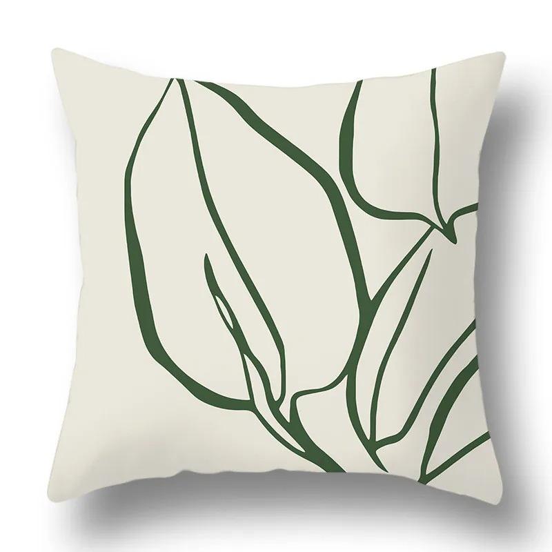 Office Living Room Home Pillowcase Fresh Leaf Pattern Pillowcase Car Ornaments
