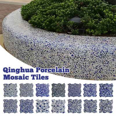 30X30cm Blauw en Wit Keramische Kiezel Mozaïektegels Spa Zwembaden Visvijvers Badkamers Antislip Vloer Wand Achtergrond Decor Stickers