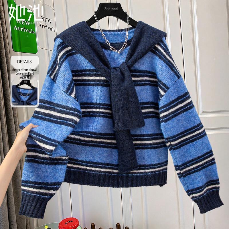 Women's Color-Block Striped Knit Sweater