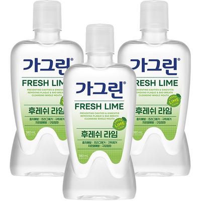 Gargreen Fresh Lime ústní voda, 380 ml, 3 kusy