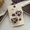 Autumn Retro Coffee Color Love Bow Hairpin Temperament All-match Children's Hair Accessories Side Bangs Hairpin Headdress