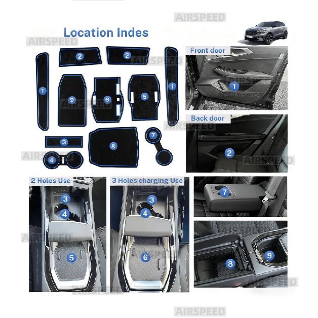 Car Door Groove Mat Anti-slip Slot Pad for Renault Austral E-Tech Hybrid 2022 2023 2024 2025 Auto Interior Trim Accessories