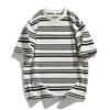 JIAOXIU Men's Classic Stripe Loose Fit Round Neck T-Shirt