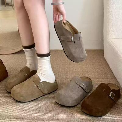 Thick-soled Inner Height-increasing Birkenstocks Women's 2025 Autumn New Models, Small People Wear Women's Shoes with One Foot, a Bag Head and Half