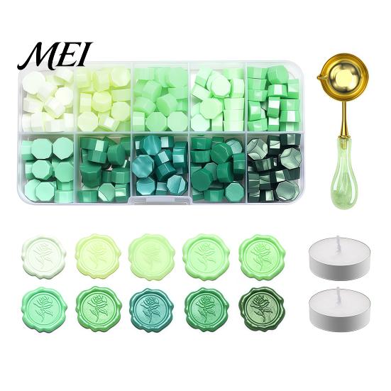 Wax Seal Kit Kit, with Sealing Beads Spoon And Candles, Stationery Decoration DIY Stamp for Wedding Invitations Envelopes Crafting Accessories