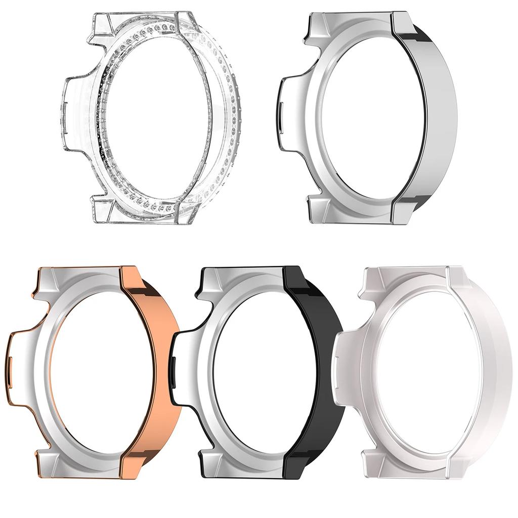 Bling PC Průhledné pouzdro pro Huawei Watch GT 5 4 41mm /5 Pro 42mm Kryt Kůže Samrt Pásek Diamantový Křišťálový Nárazník Ochranný GT5 GT4