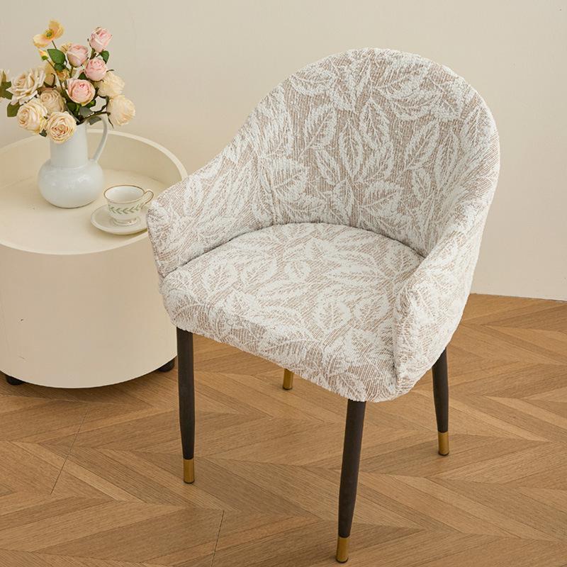 Semi-circular Elastic Office Dining Chair Cover Modern Simple Dustproof Non-slip Office Dining Chair Seat Cover