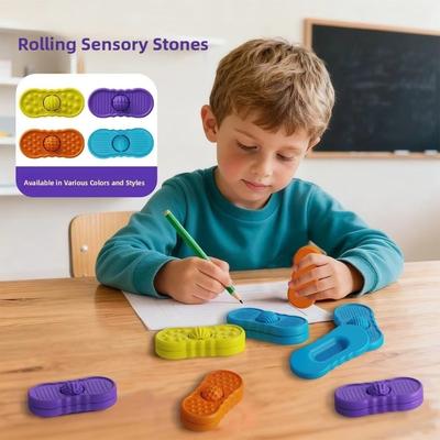 Silicone Sensory Stone Toy Sliding Fidgeting Toys Sensory Fidget Toys  Suitable for Children Teens