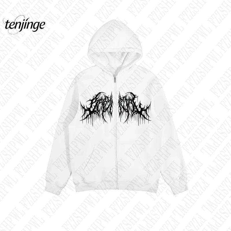 Y2K Hoodie, Unisex, with Pattern Printing, Hip-hop Style, Gothic, Long-sleeved, Winter, High Street Brand