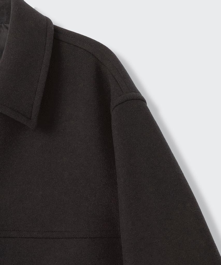 Musinsa Standard Wool Blend Oversized Car Coat [Gunmetal]