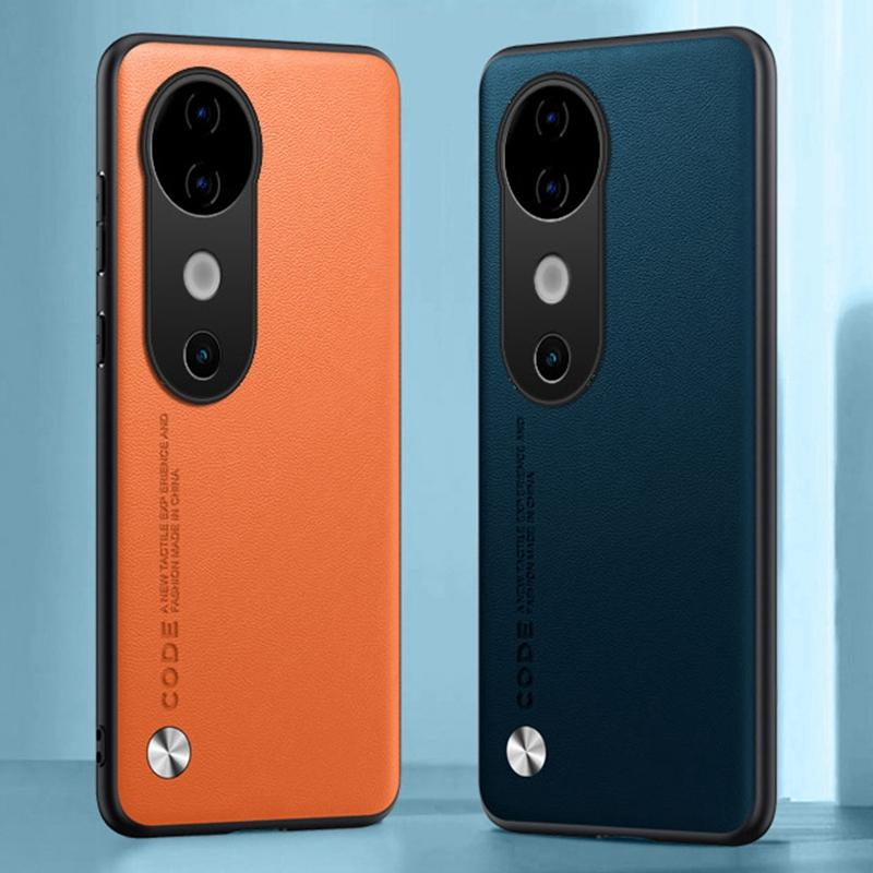 Luxury PU Leather Case For Vivo V40 Pro 5G Back Cover Matte Silicone Shockproof Full Protection Phone Case For Vivo S19 Pro