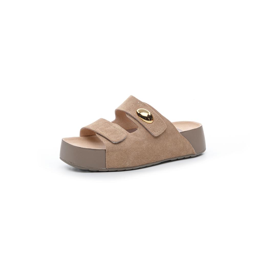 Fashion Slippers Women's Outer Wear Summer New Velcro One-word Casual Roman Women's Platform Shoes 55020-6