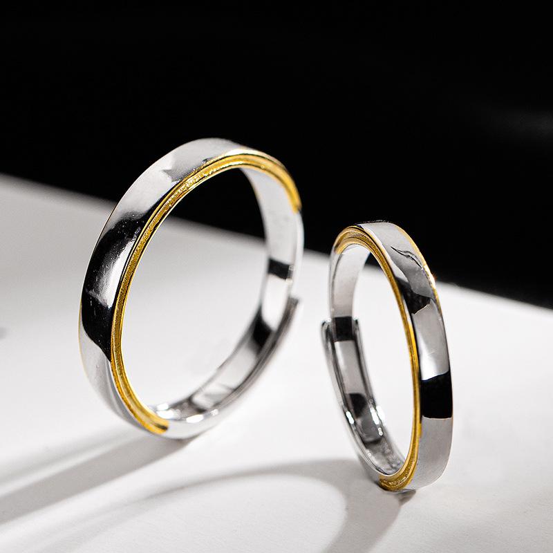 Banyan Tree S925 Silver Couple Rings – Classic Smooth Love Bands for Index Finger