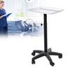 Aluminium Hair Salon Instrument Tray Adjustable Height Trolley Beauty Tools no Cup Silver