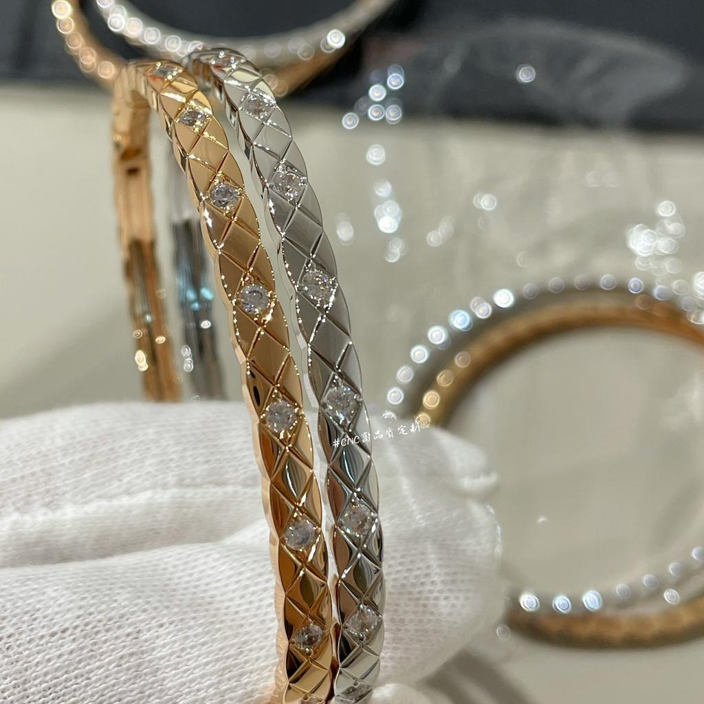 Xiaoxiang V Gold Coco Rhombus Diamond-set Diamond-free Couple Bracelet CNC Seiko Versatile Temperament Bracelet Diamond Jewelry Couple Model