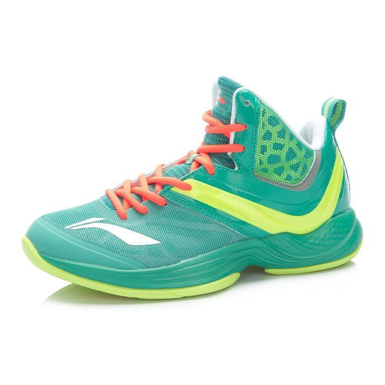 Li Ning Ultra Light 12 Shock Absorption Support Mid-Top Basketball Shoes Unisex Basketball Shoes Green ABFK019-4