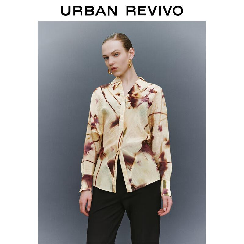 Women s Retro Floral Print Viscose Button-Up Shirt M