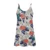 Women's Fashion Casual Print V Neck Strappy Beach Dress (Adjustable Straps)