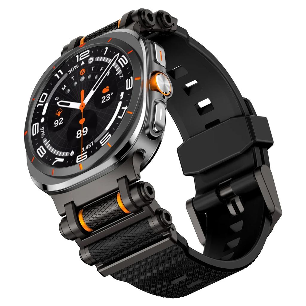 Gumový sportovní řemínek pro Samsung Galaxy Watch 7 Ultra 47mm Silikonový náramek pro Galaxy Watch Ultra 47mm Náhradní příslušenství