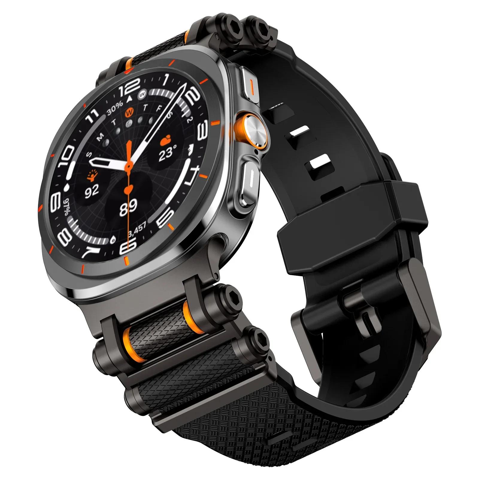 

Резиновый спортивный ремешок для Samsung Galaxy Watch 7 Ultra 47 мм Силиконовый браслет для Galaxy Watch Ultra 47 мм Запасные аксессуары Galaxy Watch 7 Ultra & A чёрный