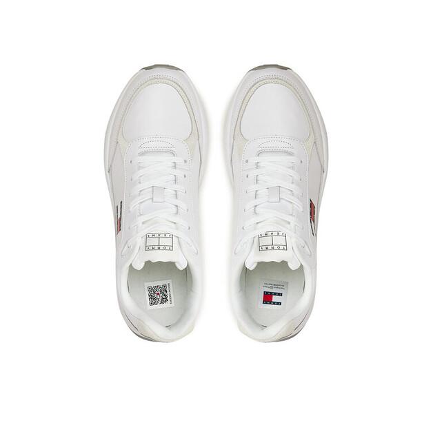 Men's Sneakers Tommy Jeans Tjm Runner Full Leather Ess Em0em01445 White