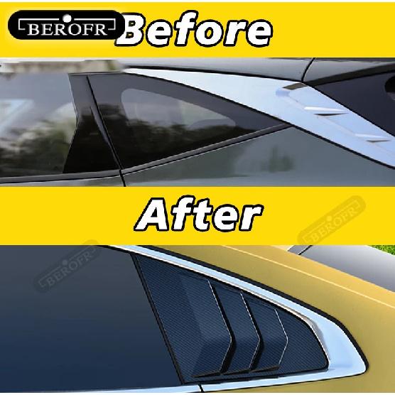 For Volkswagen CC Carbon Fibre Look Style Car Side Window Scoop Cover Five Slot Open Lpuvers Cover Vent