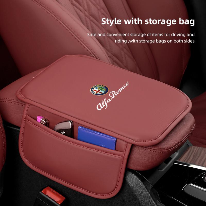 FPEV2 Car Center Console Armrest Box Protector Pad Storage Box Cover Pad For Alfa Romeo 147 156 Giulia 159 4C 8C 166 Mito Stelvio GT